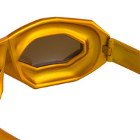 Walter Van Beirendonck Sunglasses Special Frame Shiny Gold and Brown Lenses - WVB2C10SUN - WatchPilot