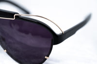 Yohji Yamamoto Unisex Sunglasses Black/Gold and Dark Purple Lenses Category 4 - YY11ASTRONAUTC1SUN - WatchPilot