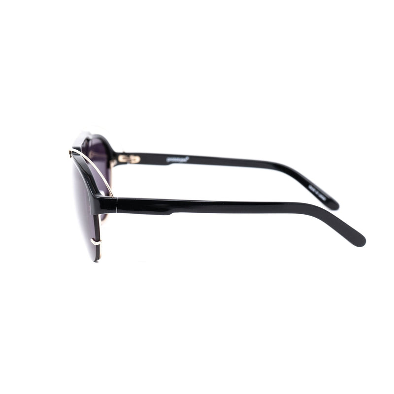 Yohji Yamamoto Unisex Sunglasses Black/Gold and Dark Purple Lenses Category 4 - YY11ASTRONAUTC1SUN - WatchPilot