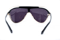 Yohji Yamamoto Unisex Sunglasses Black/Gold and Dark Purple Lenses Category 4 - YY11ASTRONAUTC1SUN - WatchPilot