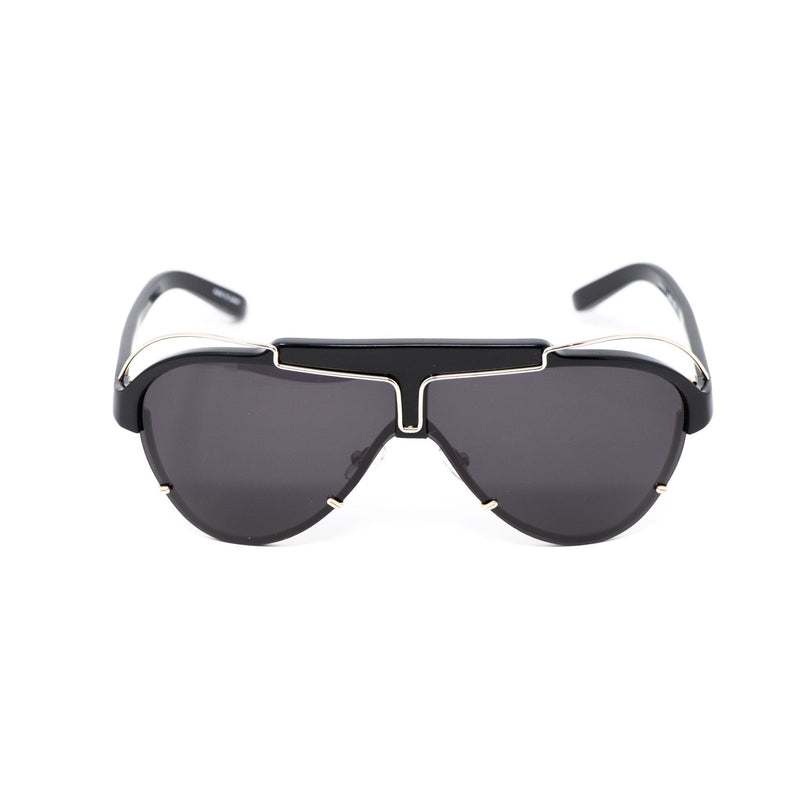 Yohji Yamamoto Unisex Sunglasses Black/Gold and Dark Purple Lenses Category 4 - YY11ASTRONAUTC1SUN - WatchPilot