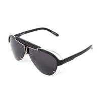 Yohji Yamamoto Unisex Sunglasses Black/Gold and Dark Purple Lenses Category 4 - YY11ASTRONAUTC1SUN - WatchPilot