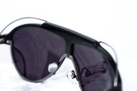 Yohji Yamamoto Unisex Sunglasses Black/Silver and Dark Purple Lenses Category 4 - YY11ASTRONAUTC2SUN - WatchPilot