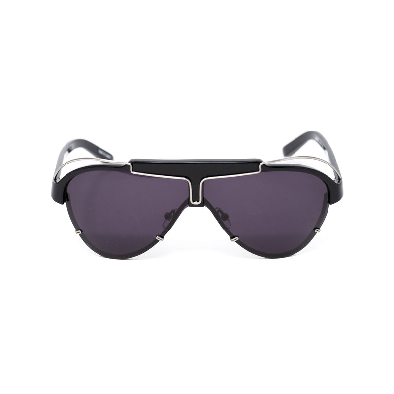 Yohji Yamamoto Unisex Sunglasses Black/Silver and Dark Purple Lenses Category 4 - YY11ASTRONAUTC2SUN - WatchPilot