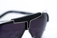 Yohji Yamamoto Unisex Sunglasses Black/Silver and Dark Purple Lenses Category 4 - YY11ASTRONAUTC2SUN - WatchPilot