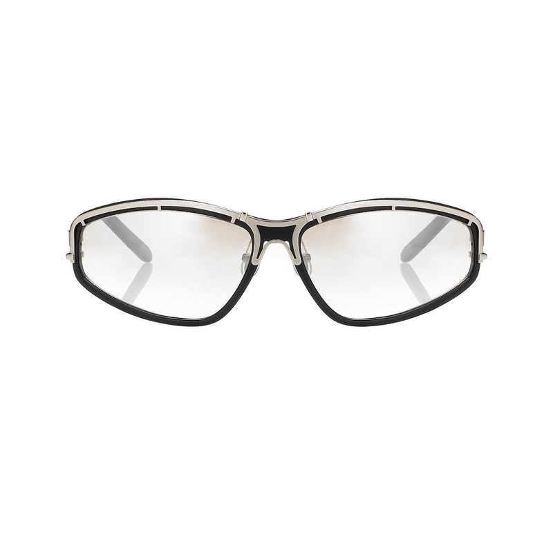 Yohji Yamamoto Unisex Sunglasses Rectangular Black and Light Brown Mirror Graduated Lenses - 9YY900C1BLACK - WatchPilot