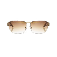 Yohji Yamamoto Unisex Sunglasses Rectangular Gold and Brown Graduated Lenses - 9YY100C3ANTIQUEGOLD - WatchPilot