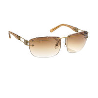 Yohji Yamamoto Unisex Sunglasses Rectangular Gold and Brown Graduated Lenses - 9YY100C3ANTIQUEGOLD - WatchPilot