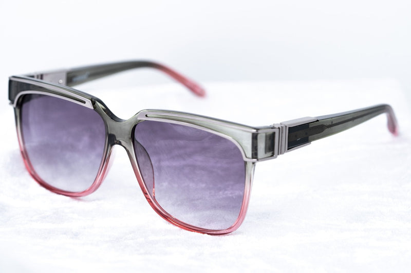 Yohji Yamamoto Unisex Sunglasses Rectangular Grey/Pink and Purple Lenses Category 3 - YY16THORNC4SUN - WatchPilot