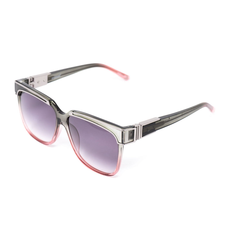 Yohji Yamamoto Unisex Sunglasses Rectangular Grey/Pink and Purple Lenses Category 3 - YY16THORNC4SUN - WatchPilot