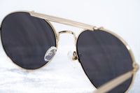 Yohji Yamamoto Unisex Sunglasses Round Gold and Dark Grey Lenses Category 3 - YY12RIDERC2SUN - WatchPilot