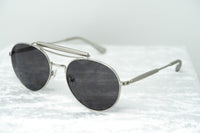 Yohji Yamamoto Unisex Sunglasses Round Silver and Dark Grey Lenses Category 3 - YY12RIDERC1SUN - WatchPilot