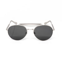 Yohji Yamamoto Unisex Sunglasses Round Silver and Dark Grey Lenses Category 3 - YY12RIDERC1SUN - WatchPilot