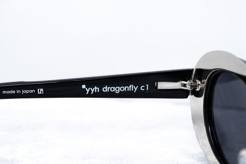 Yohji Yamamoto Women Sunglasses Cat Eye Black/Silver and Grey Lenses - 9YYHDRAGONFLYC1BLK - WatchPilot