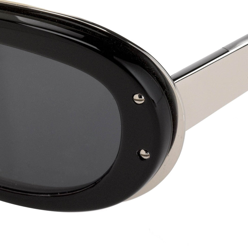 Yohji Yamamoto Women Sunglasses Cat Eye Black/Silver and Grey Lenses - 9YYHDRAGONFLYC1BLK - WatchPilot