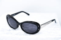 Yohji Yamamoto Women Sunglasses Cat Eye Black/Silver and Grey Lenses - 9YYHDRAGONFLYC1BLK - WatchPilot