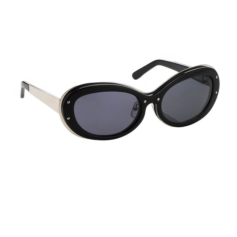 Yohji Yamamoto Women Sunglasses Cat Eye Black/Silver and Grey Lenses - 9YYHDRAGONFLYC1BLK - WatchPilot