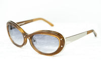 Yohji Yamamoto Women Sunglasses Cat Eye Brown/Silver and Grey Graduated Lenses - 9YYHDRAGONFLYC2BWN - WatchPilot