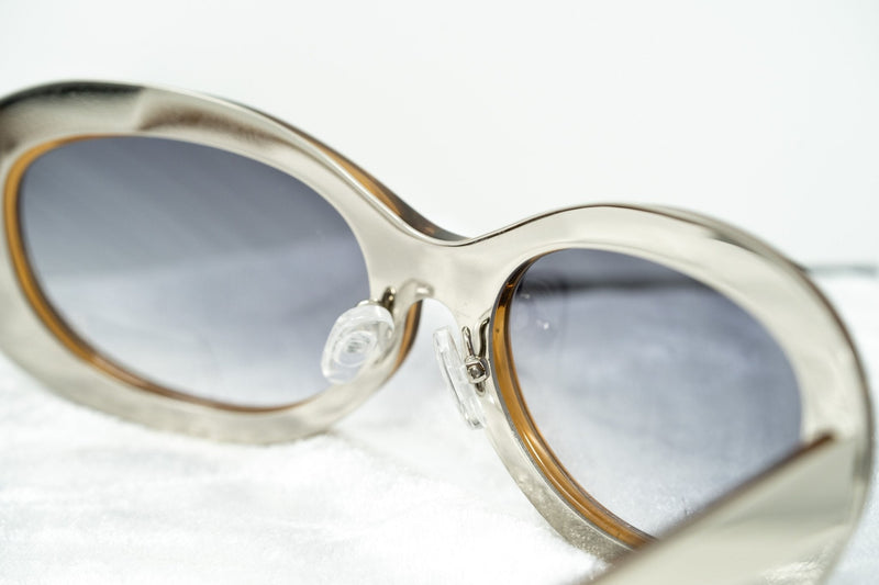 Yohji Yamamoto Women Sunglasses Cat Eye Brown/Silver and Grey Graduated Lenses - 9YYHDRAGONFLYC2BWN - WatchPilot