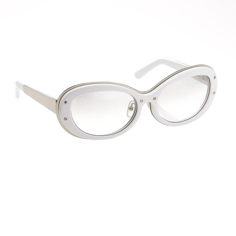 Yohji Yamamoto Women Sunglasses Cat Eye White/Silver and Clear Lenses - 9YYHDRAGONFLYC3WHT - WatchPilot