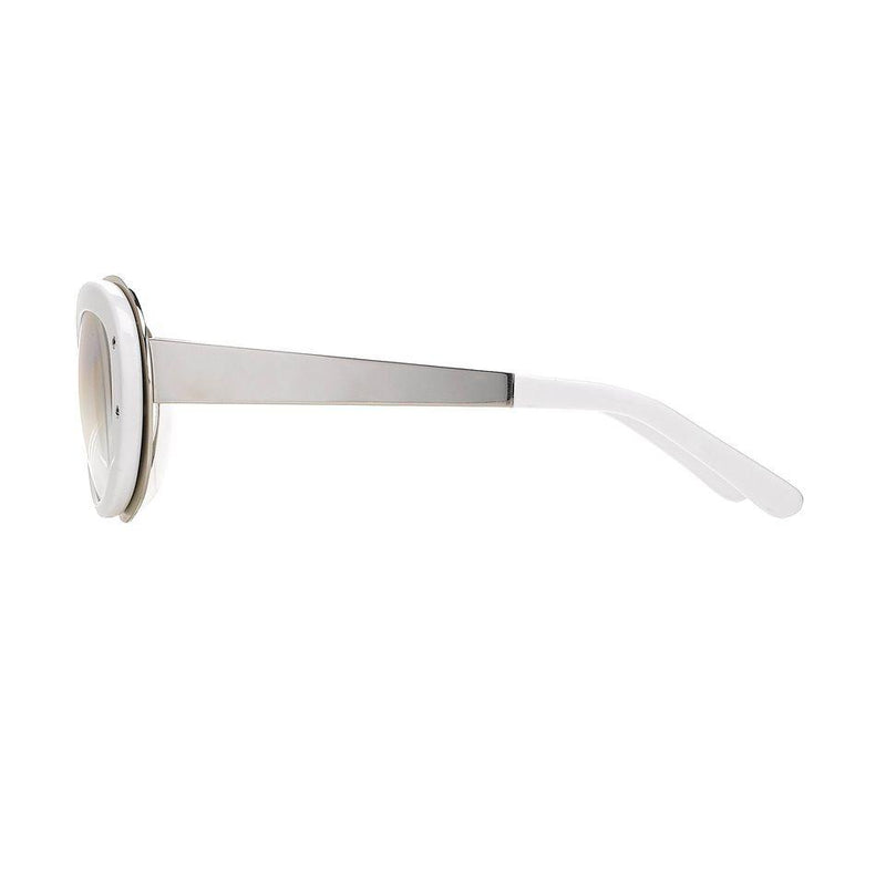 Yohji Yamamoto Women Sunglasses Cat Eye White/Silver and Clear Lenses - 9YYHDRAGONFLYC3WHT - WatchPilot