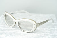 Yohji Yamamoto Women Sunglasses Cat Eye White/Silver and Clear Lenses - 9YYHDRAGONFLYC3WHT - WatchPilot