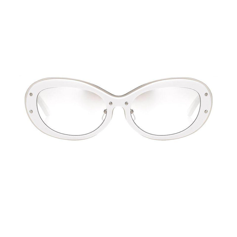 Yohji Yamamoto Women Sunglasses Cat Eye White/Silver and Clear Lenses - 9YYHDRAGONFLYC3WHT - WatchPilot