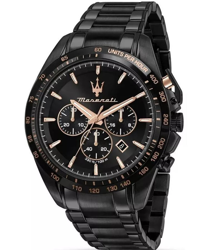 Maserati Traguardo Men's Black Chronograph Watch Bracelet Set R8873612050