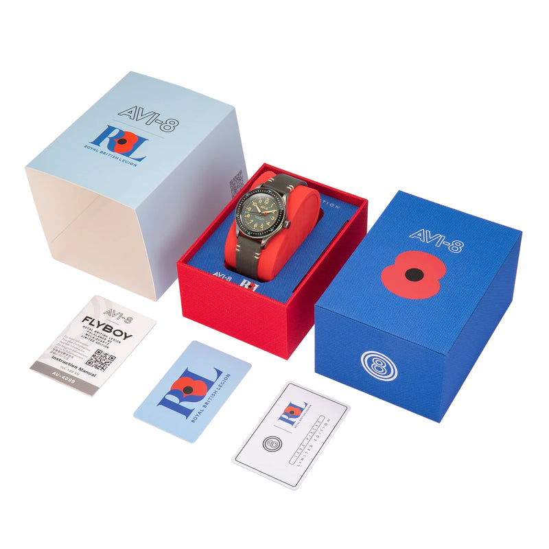 Analogue Watch - AVI-8 Flyboy Royal British Legion Falklands Grey Watch AV-4099-RBL07