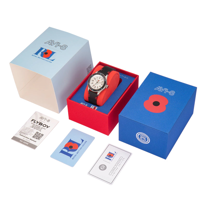 Analogue Watch - AVI-8 Flyboy Royal British Legion Falklands White Watch AV-4099-RBL02