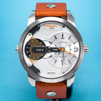 Analogue Watch - Diesel DZ7309 Men's Mini Daddy Silver Brown Watch