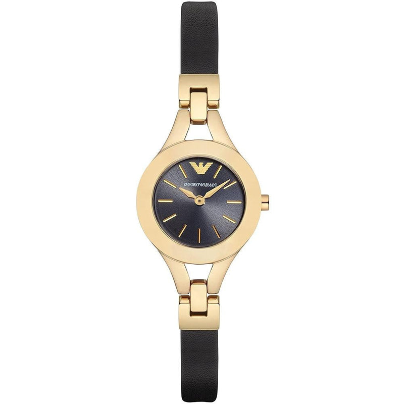 Analogue Watch - Emporio Armani AR7405 Ladies Black Dial Gold Watch