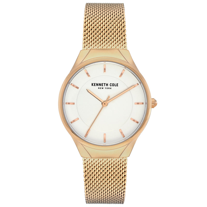 Analogue Watch - Kenneth Cole Ladies Gold Watch KC50962002