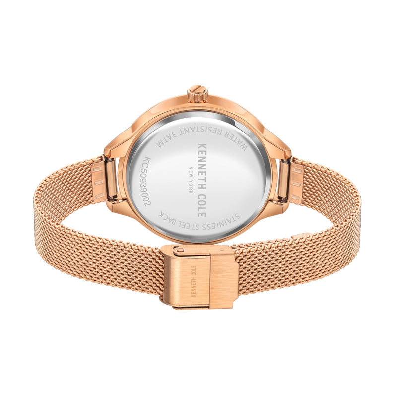 Analogue Watch - Kenneth Cole Ladies Rose Gold Watch KC50939002