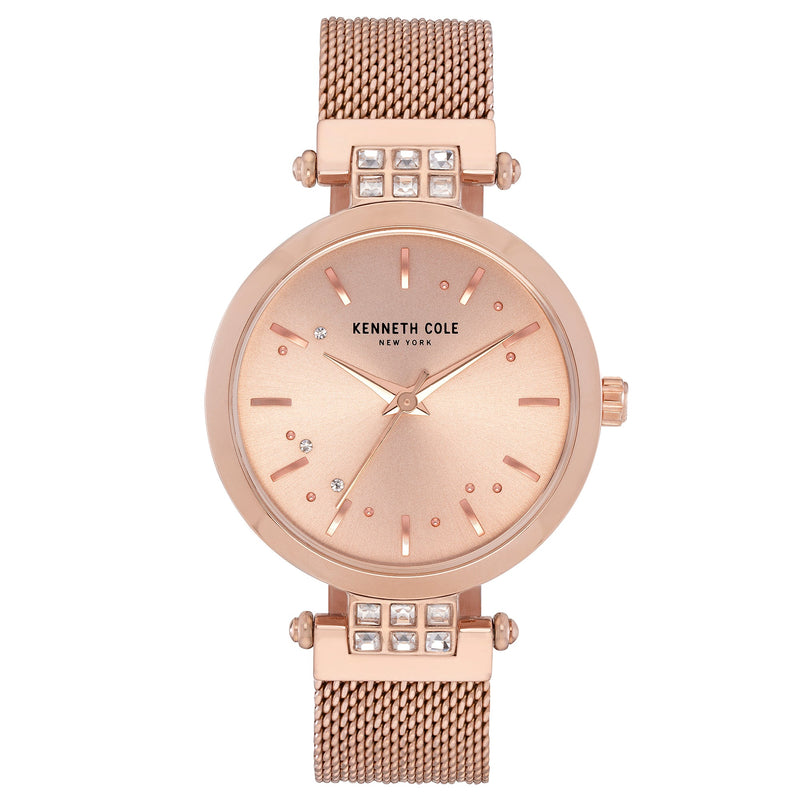 Analogue Watch - Kenneth Cole Ladies Rose Gold Watch KC50960002