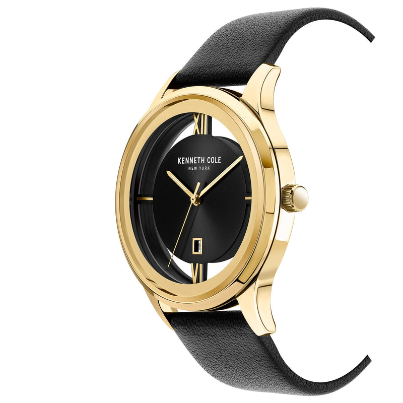 Kenneth cole black online leather watch