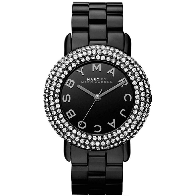 Analogue Watch - Marc Jacobs MBM3193 Ladies Marci Crystal Black Watch