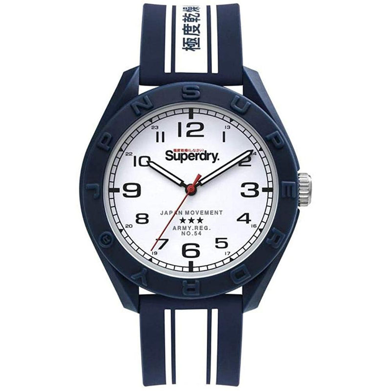 Analogue Watch - Men's Osaka Utility Blue & White Rubber Strap Superdry Watch SYG305UW