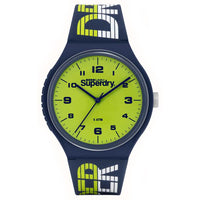 Analogue Watch - Men’s Urban XL Racing Navy-Blue Rubber Strap Superdry Watch SYG269UN