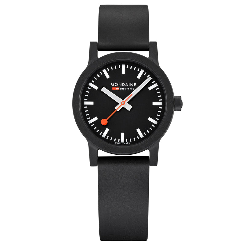 Analogue Watch - Mondaine Essence Unisex Black Watch MS1.32120.RB