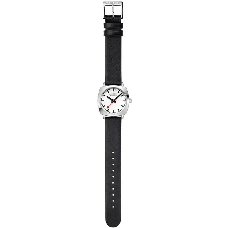 Analogue Watch - Mondaine Petite Cushion Square Ladies White Watch MSL.31110.LBV