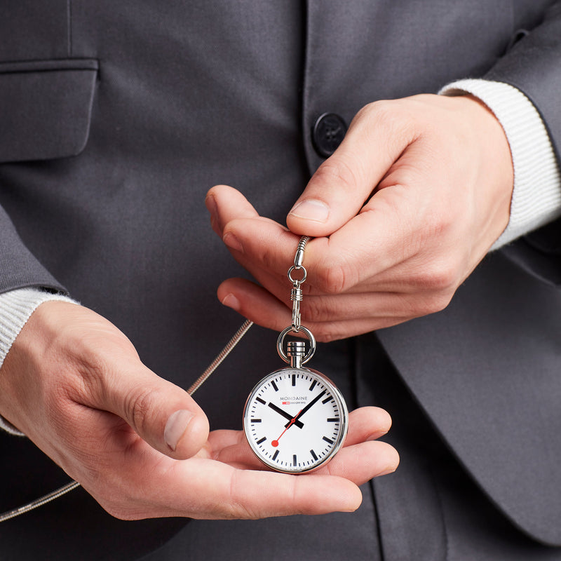 Analogue Watch - Mondaine Unisex White Pocket Watch A660.30316.11SBB