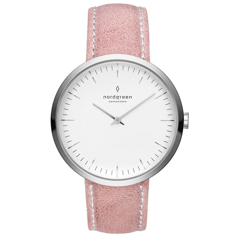Nordgreen Infinity Pink Leather 32mm Silver Case Watch from WatchPilot