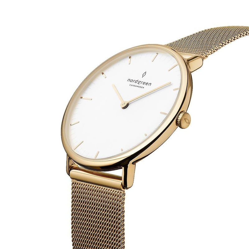 Analogue Watch - Nordgreen Native Gold Mesh 32mm Gold Case Watch