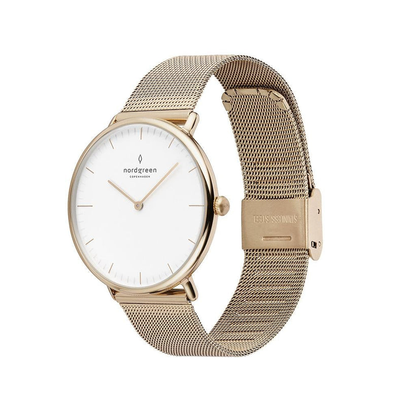 Analogue Watch - Nordgreen Native Gold Mesh 32mm Gold Case Watch