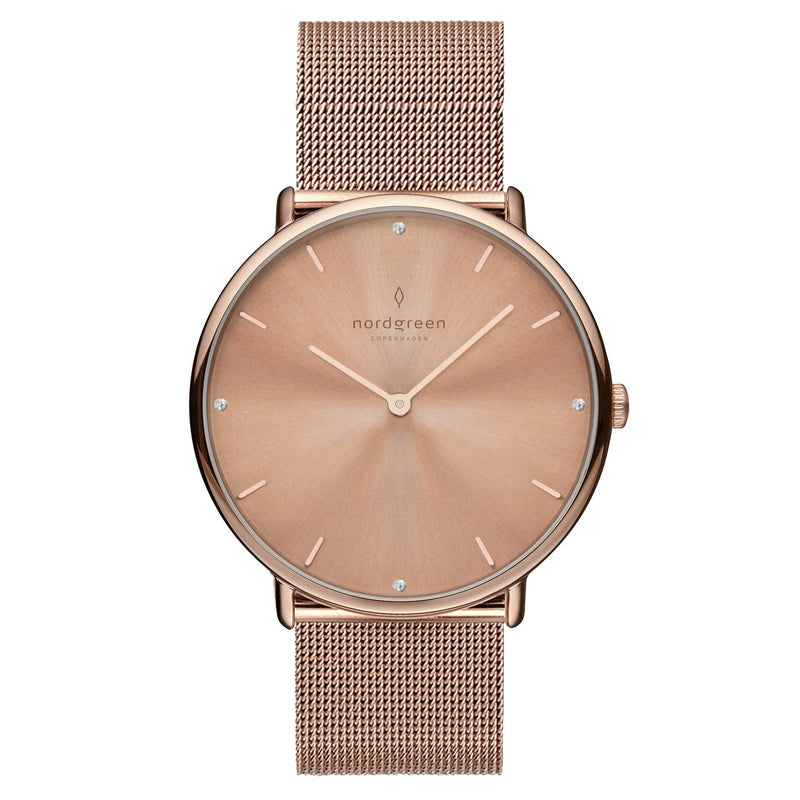 Analogue Watch - Nordgreen Native Rose Gold Mesh 28mm Rose Gold Case Watch