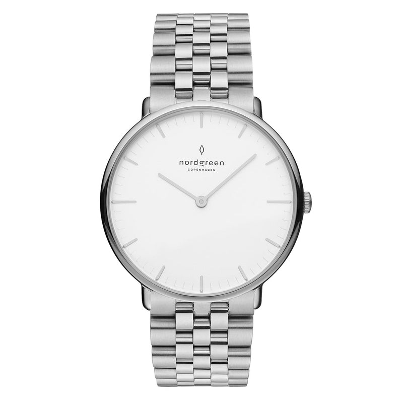 Analogue Watch - Nordgreen Native Silver Stainless Stee 40mm Silver Case Watch