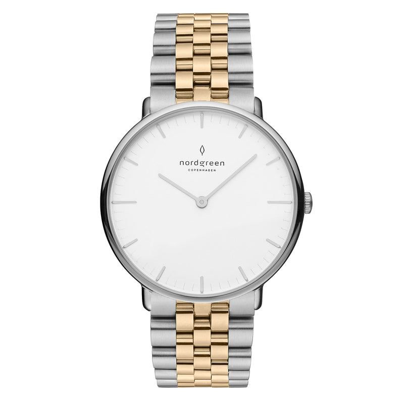 Analogue Watch - Nordgreen Native Two-Tone Stainless Steel 32mm Silver Case Watch