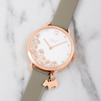 Analogue Watch - Radley Floral Dog Ladies Gold Watch RY21274