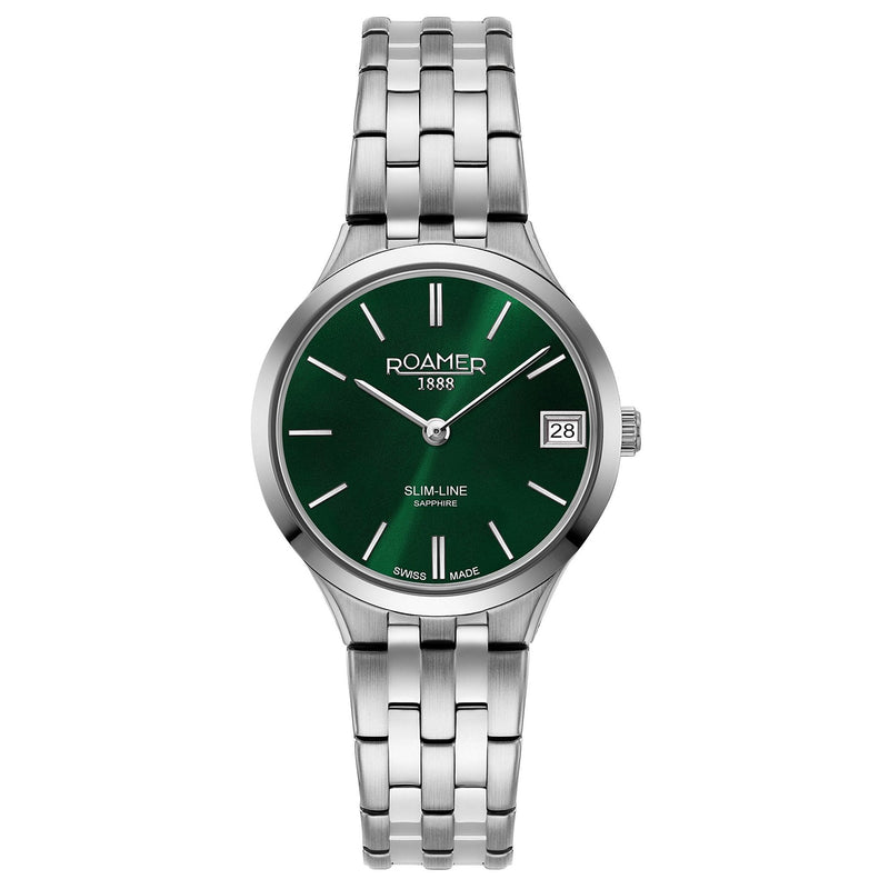 Analogue Watch - Roamer Ladies Green Slim-Line Classic Watch 512857 41 75 20